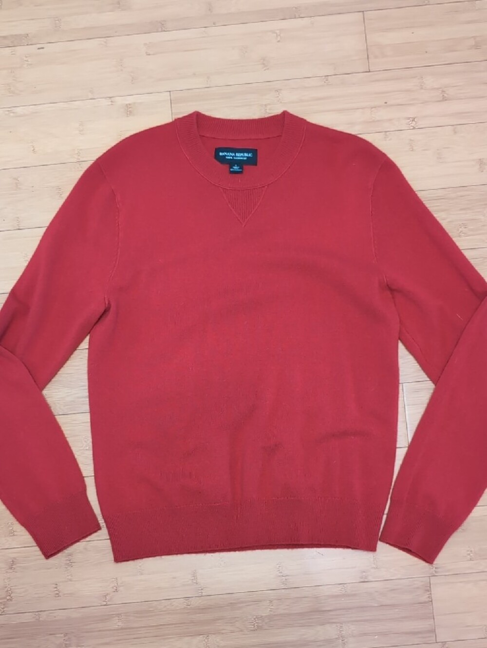 Banana Republic Women's Cashmere Red Oversized Crewneck Sweater Size Small